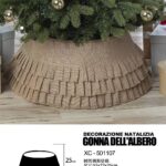 Decorazione natalizia gonna copri base per albero di natale materiale juta color beige dimensioni 55x72x25cm
