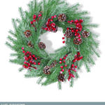 Ghirlanda Natalizia decorativa innevata con pigne dimensione 50cm