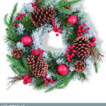 Ghirlanda Natalizia decorativa con palline e pigne dimensione 40cm