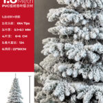 Albero di natale artificiale altezza 1,8 metri con 664 punte decorate bianche effetto neve base in ferro 22x50cm