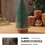 Piccolo albero artificiale da tavolo con base legno design a forma di pino dimensione 25cmH