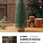 Piccolo albero artificiale da tavolo con base legno design a forma di pino dimensione 40cmH