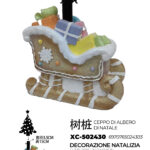 Base albero decorativa Natalizia a forma di slitta in poliresina diametro 3,5 cm dimensioni 38,8x39,5cm