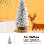 Alberello di Natale decorativo innevato da tavolo materiale pvc effetto legno dimensioni 40cmH