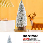 Alberello di Natale decorativo innevato da tavolo materiale pvc effetto legno dimensioni 25cmH