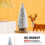 Alberello di Natale decorativo innevato da tavolo materiale pvc effetto legno dimensioni 20cmH