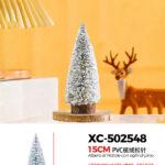 Alberello di Natale decorativo innevato da tavolo materiale pvc effetto legno dimensioni 15cmH