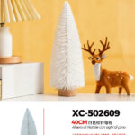 Alberello di Natale decorativo bianco da tavolo materiale pvc effetto legno dimensioni 40cmH