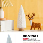 Alberello di Natale decorativo bianco da tavolo materiale pvc effetto legno dimensioni 25cmH