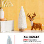 Alberello di Natale decorativo bianco da tavolo materiale pvc effetto legno dimensioni 20cmH