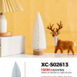 Alberello di Natale decorativo bianco da tavolo materiale pvc effetto legno dimensioni 15cmH