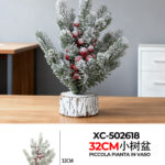 Vaso decorativo alberello artificiale piccolo per decorazioni tavoli dimensione: 10x32cm