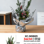 Vaso decorativo alberello artificiale piccolo per decorazioni tavoli dimensione: 10x34cm