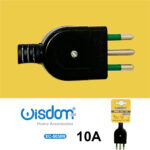 Spina elettrica colore nero Italiana a 3 poli compatibile con prese da 10A