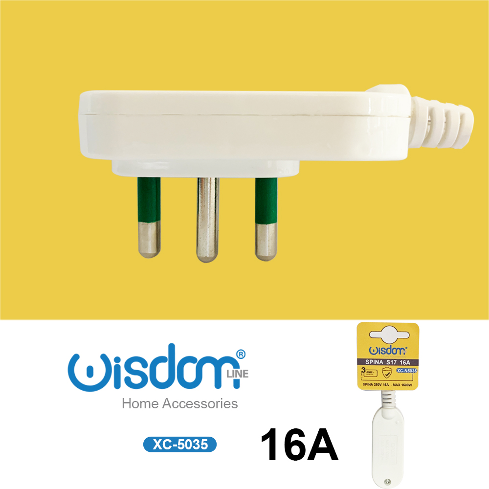 XC-5035 Spina elettrica salva spazio bianca da 16A - immagine 1