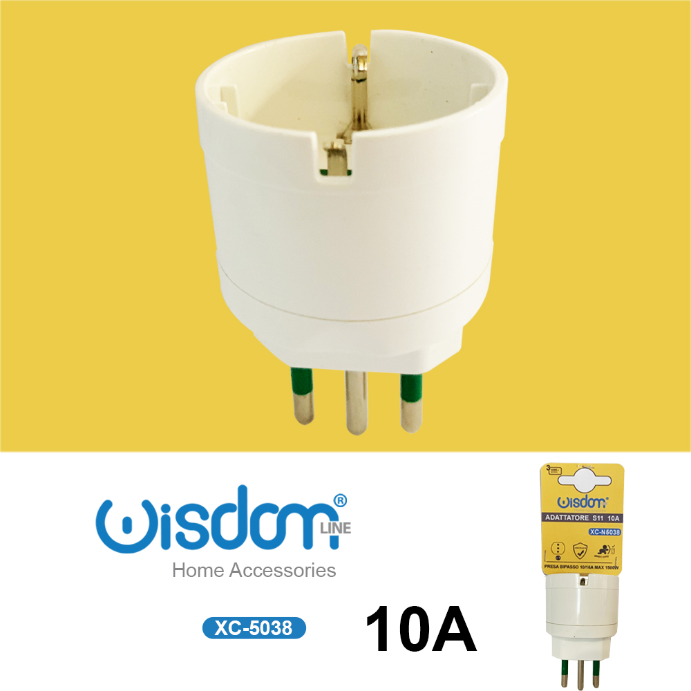 XC-5038 Adattatore di spina da schuko a prese Italiane standard da 10A - immagine 1