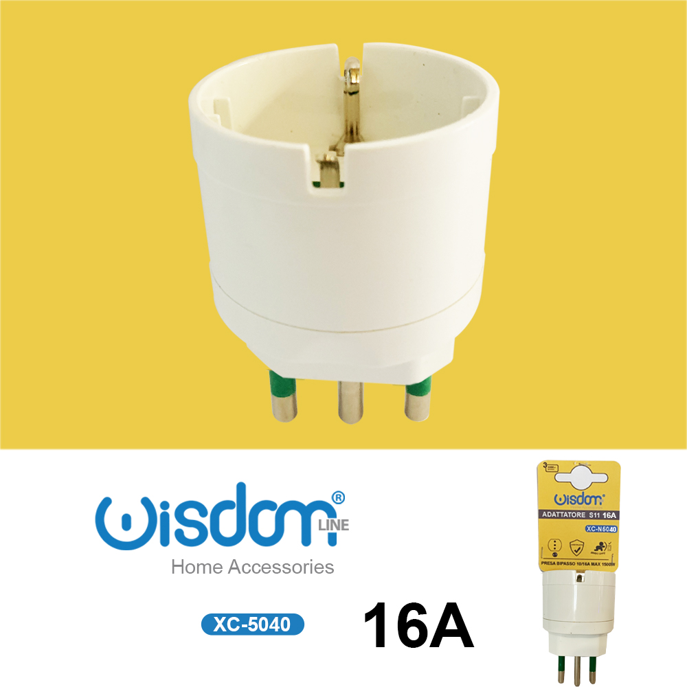 XC-5040 Adattatore di spina da schuko a prese Italiane standard da 16A - immagine 1