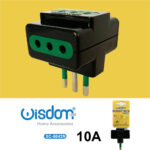 Adattatore elettrico multiplo con due prese bipasso (10e16A) e una presa da (10A)