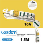 Ciabatta elettrica multipresa da 1,5 metri con 6 ingressi prese standard