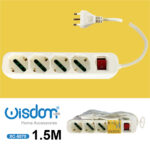 Multipresa elettrica lunghezza cavo 1,5 metri con 4 prese da 10/16A e interruttore luminoso