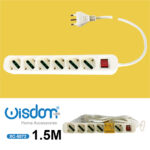 Multipresa elettrica lunghezza cavo 1,5 metri con 6 prese da 10/16A e interruttore luminoso