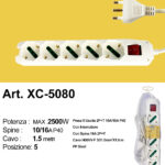 Ciabatta presa bipasso a cinque posizioni cavo da 1,5 metri potenza max 2500w con prese uscite da 10 e 16A