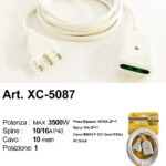 Prolunga elettrica bipasso bianca cavo da 10 metri potenza massima 3500W