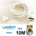 Prolunga elettrica a spirale bianca cavo doppio da 10 metri