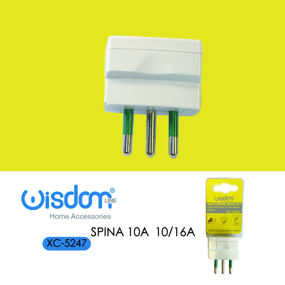 XC-5247 Adattatore da spina bianca da 16A con presa standard Italiana - immagine 1