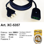 Prolunga elettrica colore nero da 5 metri con potenza massima di 3500W