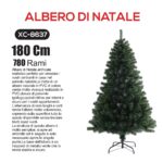 Albero di natale artificiale altezza 1,8 metri con 780 rami