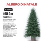 Albero di natale artificiale altezza 1,95 metri con 550 rami