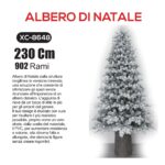 Albero di natale artificiale altezza 2,3 metri con 902 rami