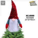 Puntale per albero natalizio a forma di gnomo malese dimensione 20x20x68cm
