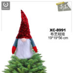 Puntale per albero natalizio a forma di gnomo malese dimensione 19x19x56cm