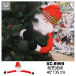Decorazione natalizia Puntale a forma di babbo natale che abbraccia dimensioni 40x105cm