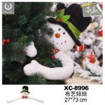 Decorazione natalizia Puntale a forma pupazzo di neve che abbraccia dimensioni 27x73cm