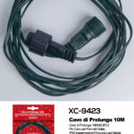 Cavo di prolunga colore nero per catene luminose LED da 10 metri con connettore maschio femmina adatta sia per uso interno che esterno grado di protezione IP65