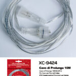 Cavo di prolunga colore trasparente per catene luminose LED da 10 metri con connettore maschio femmina adatta sia per uso interno che esterno grado di protezione IP65