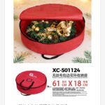 Borsa porta oggetti natalizi in tessuto color rosso dimensioni 61x18cm