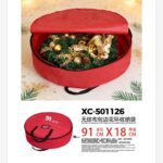 Borsa porta oggetti natalizi in tessuto color rosso dimensioni 91x18cm