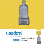 Spina elettrica volante Italiana P11 con scocca in materiale termo plastico grigio