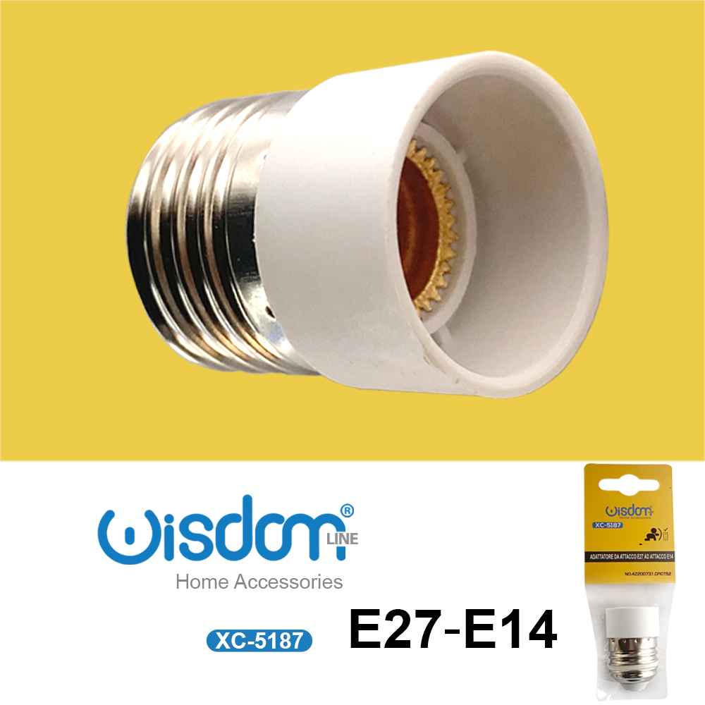 xc-5187 Adattatore per attacco lampade compatibili E27-E14 - immagine 1