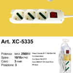 Ciabatta presa bipasso a tre posizioni cavo da 3 metri potenza max 2500w con prese uscite da 10 e 16A