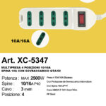 Ciabatta Multipresa elettrica da 3 metri a 4 posizioni potenza massima 2500W con spina da 10/16A