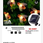 Catena luminosa ad energia solare decorazioni a forma di 30 api luce calda lunghezza cavo 4 metri