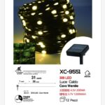 Catena luminosa pannello solare con 300 LED luce calda con 8 giochi luce adatta per uso esterno lunghezza cavo 30 metri e funzione timer on/off