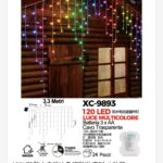 Tenda luminosa da 3,3 metri con 120 LED luce multicolor 8 giochi luce alimentazione a batterie (3XAA non incluse) funzione timer on/off uso interno/esterno