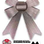 Fiocco natalizio in velluto colore argento metallizzato dimensioni 20x30cm
