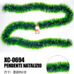 Ghirlanda pendente Natalizia in PVC verde da 2 metri ideale per addobbi